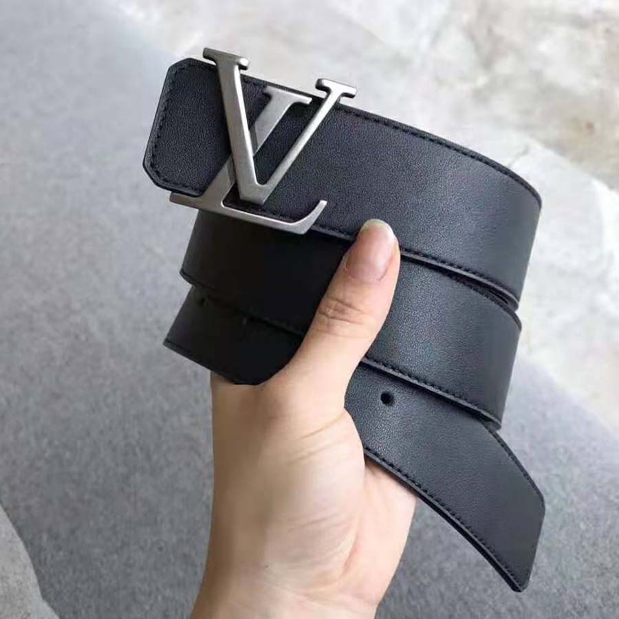 Louis Vuitton Men LV Initiales 40mm Reversible Belt in Calf Leather-Black