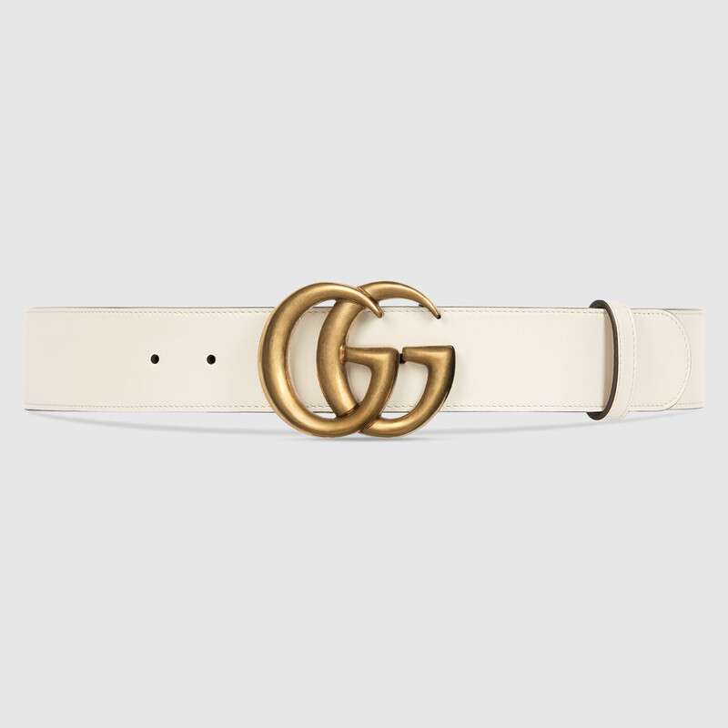 Gucci Unisex Leather Belt with Double G Buckle