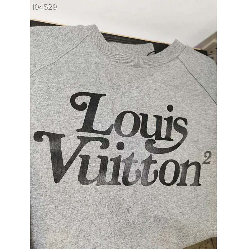 Louis Vuitton LV Men Squared LV Sweatshirt LV2 Motif 100% Cotton-Grey