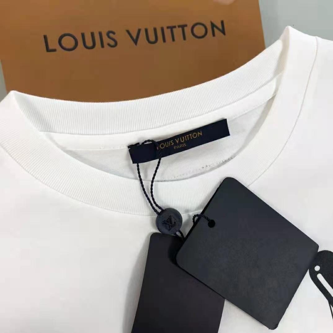 Louis Vuitton Women Floating LV Printed T-Shirt Cotton White Slim Fit