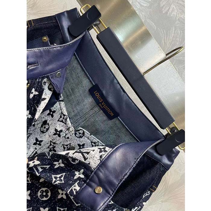 Louis Vuitton Women LV Monogram Denim Bootcut Jeans Cotton Navy