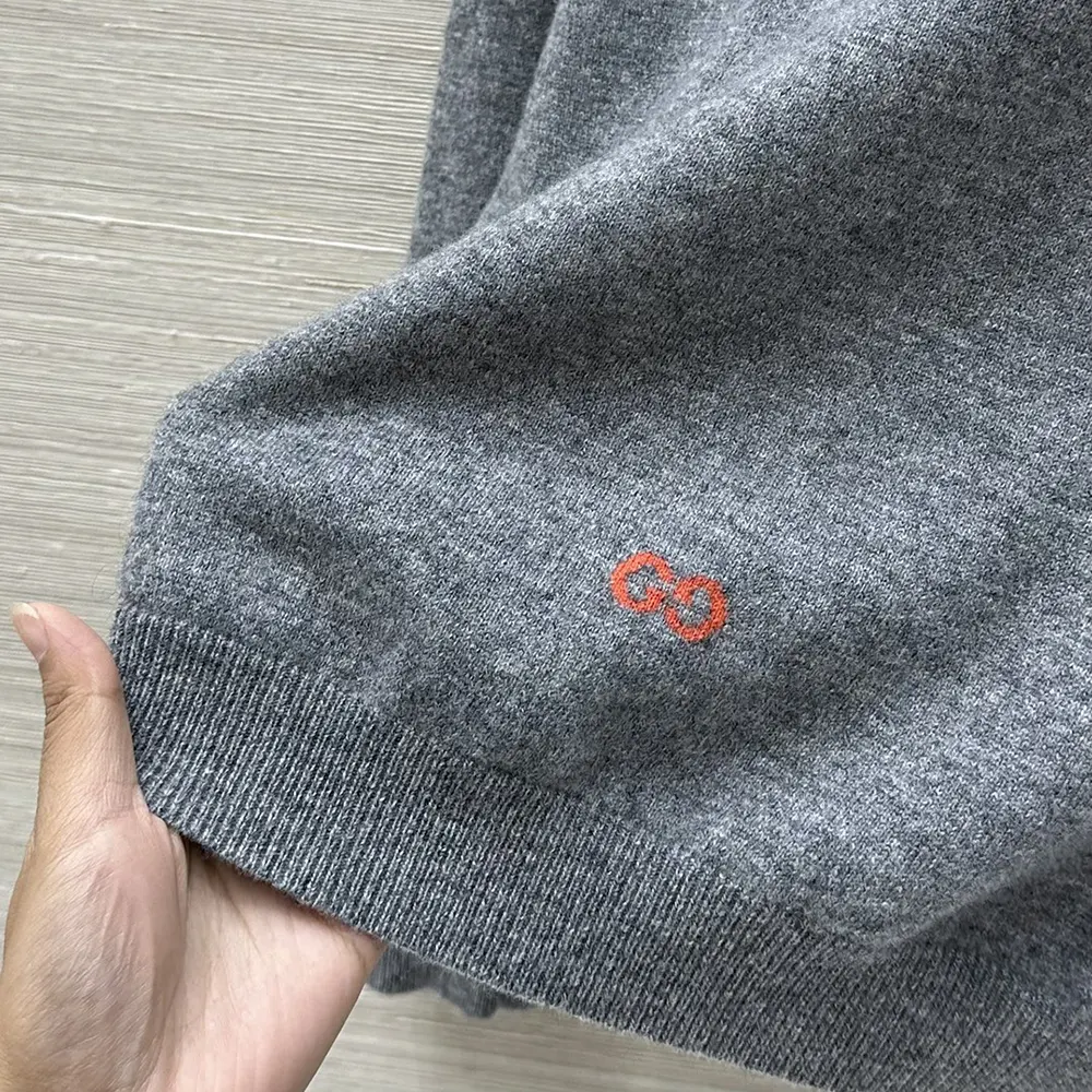 Gucci Women Fine Cashmere Sweater with Intarsia Grey 833668XKEYH