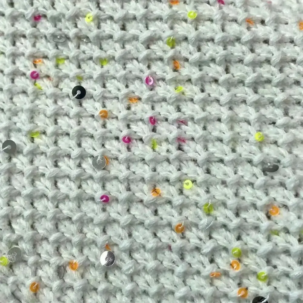 Chanel Women CC Coat Embroidered Cotton Wool Tweed Pink White