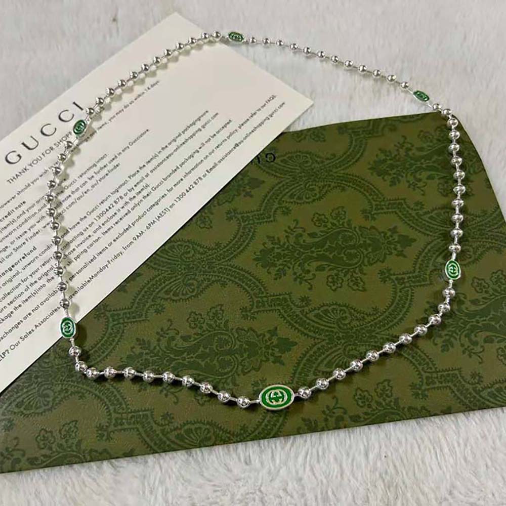 Gucci Women Interlocking G Boule Chain Necklace