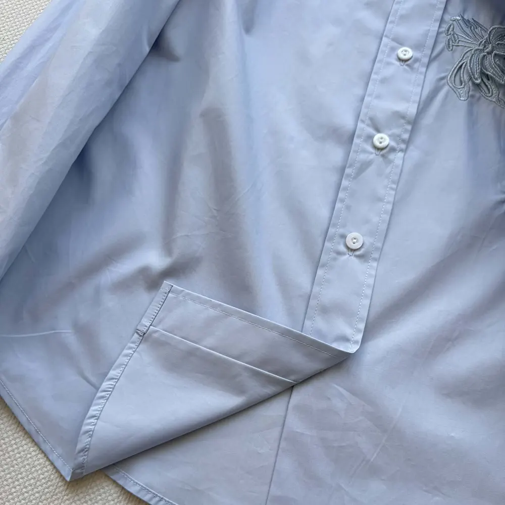 Gucci Women Cotton Poplin Shirt with Embroidery 835799Z7ADR