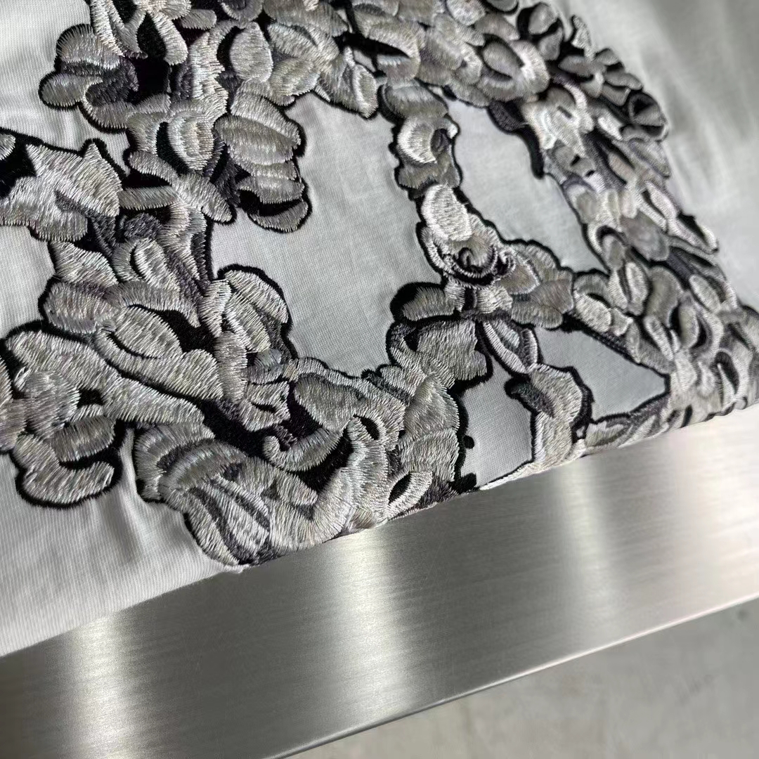 Dior Men CD Relaxed-Fit Dior Tears T-Shirt White Slub Cotton Jersey