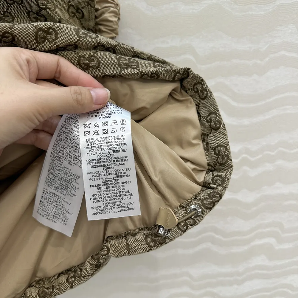 Gucci Women GG Canvas Gilet with Leather Label 823751Z8B1K