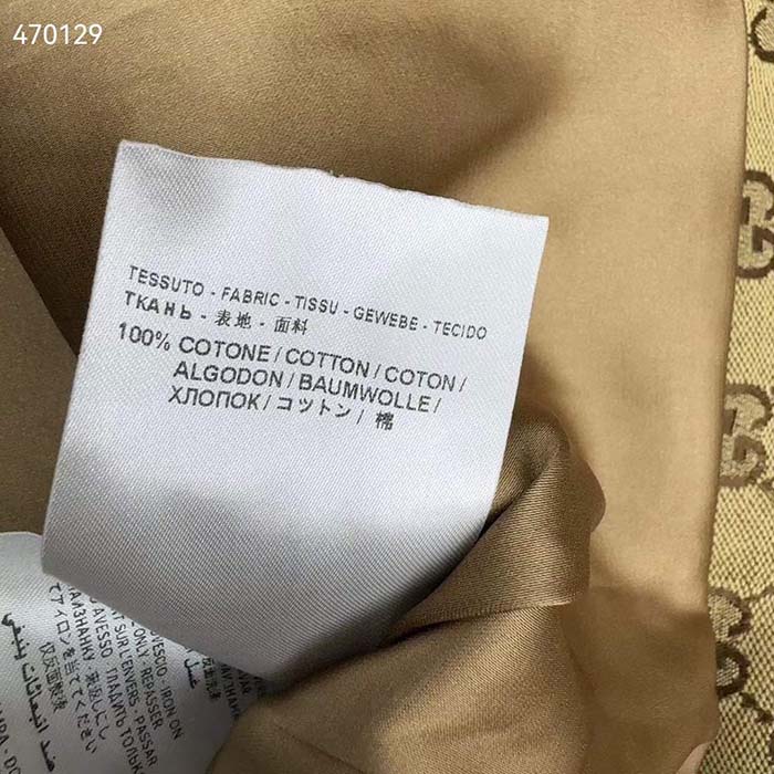 Gucci Women Original GG Canvas Jumpsuit Point Neck Short Sleeves Straight Fit