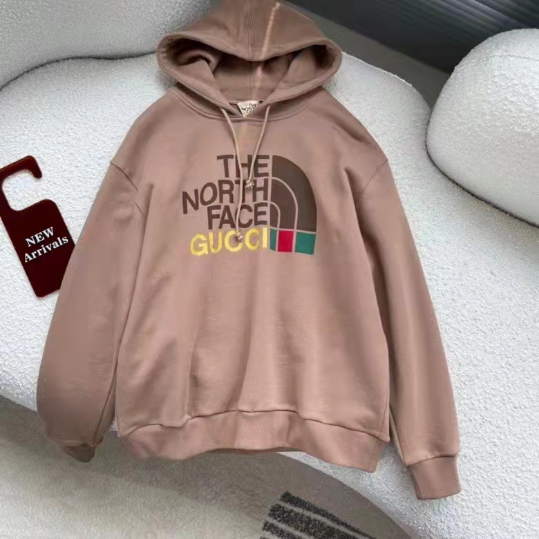 Gucci GG Men The North Face x Gucci Sweatshirt Brown Cotton Jersey Crewneck Oversized Fit