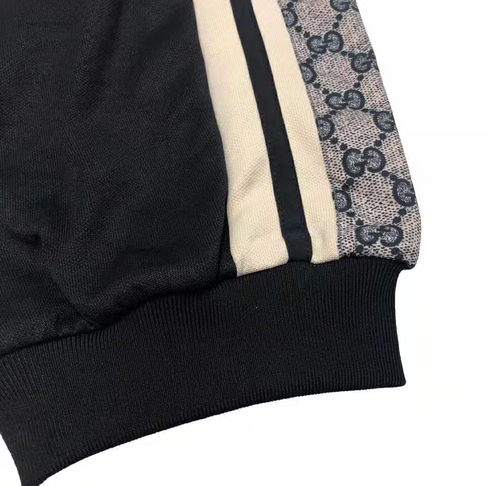 Gucci Men Oversize Technical Jersey Jacket in GG Printed Nylon-Black