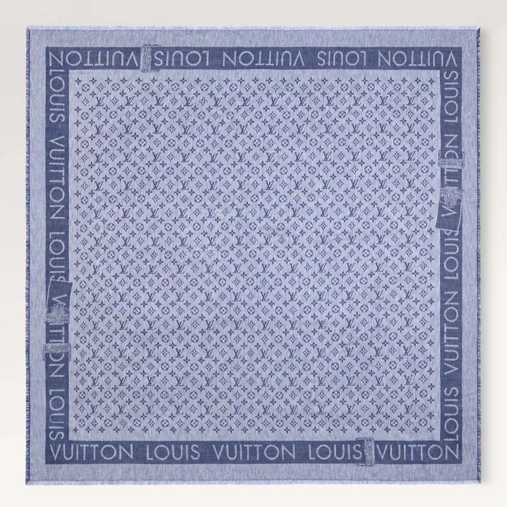 Louis Vuitton Unisex Lock And Go Shine Shawl-Navy M79942