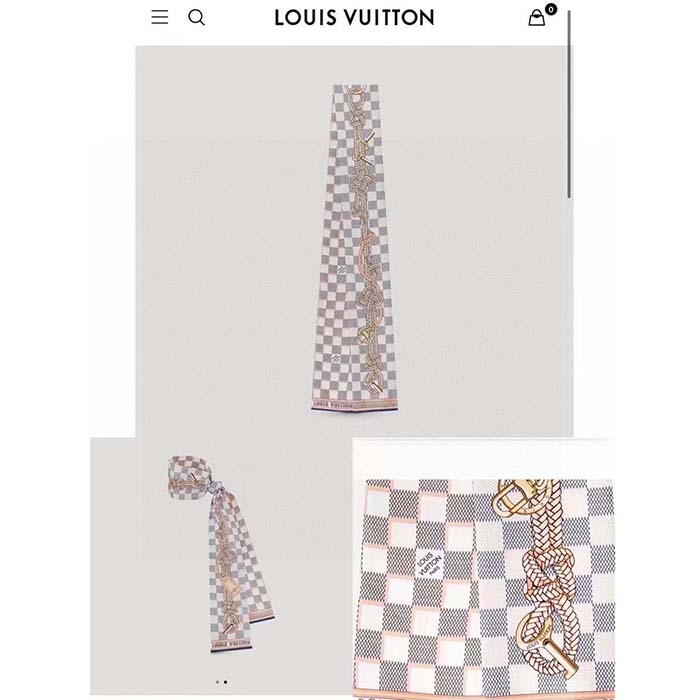 Louis Vuitton LV Women Damier Infinity Bandeau Azure Blue Silk Inkjet Print