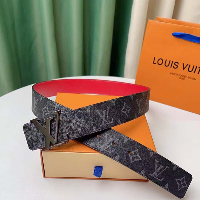 Louis Vuitton Unisex LV Initiales 40MM Reversible Belt Monogram Eclipse Canvas Front