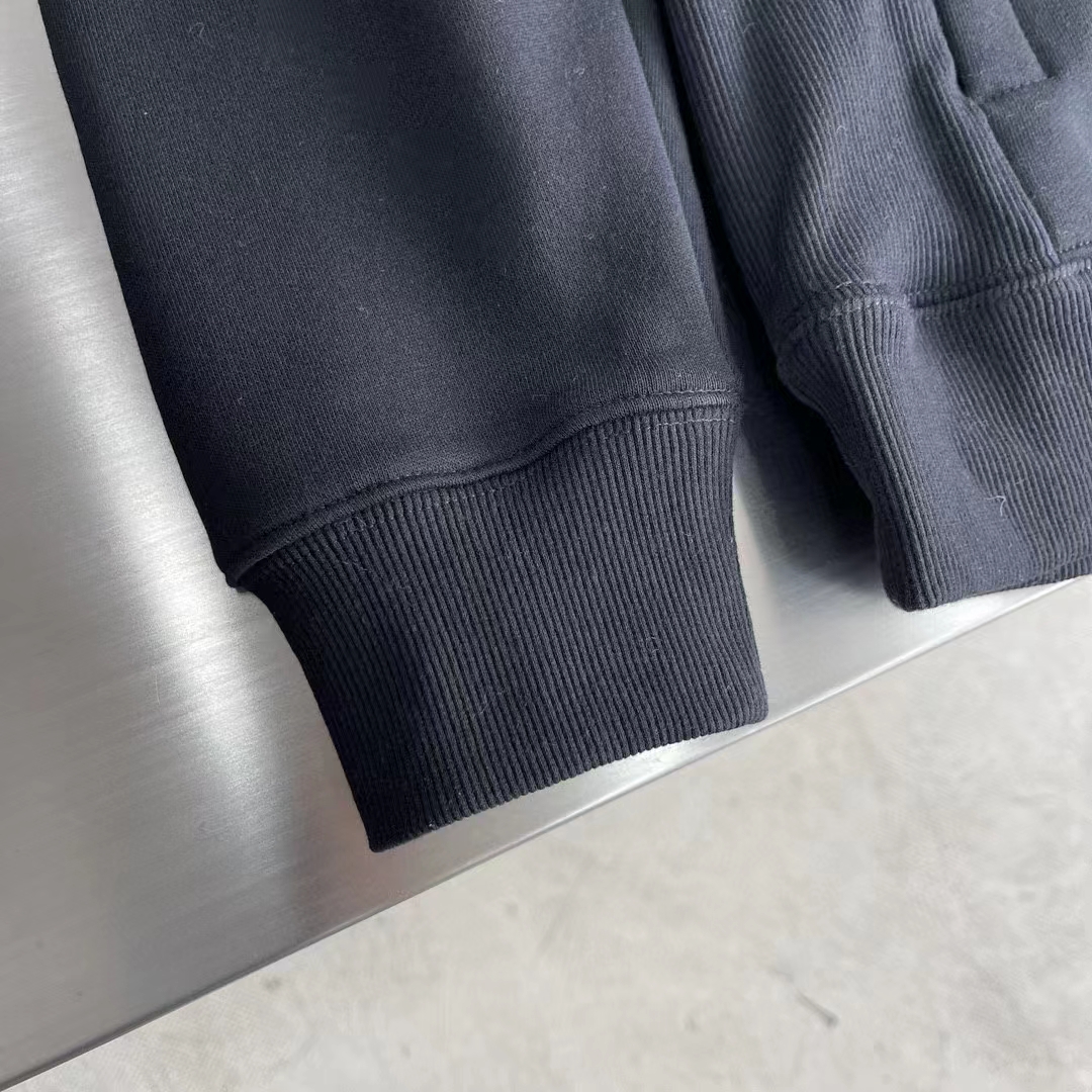 Dior Women CD Relaxed Fit Hooded Sweatshirt Black Cotton Fleece