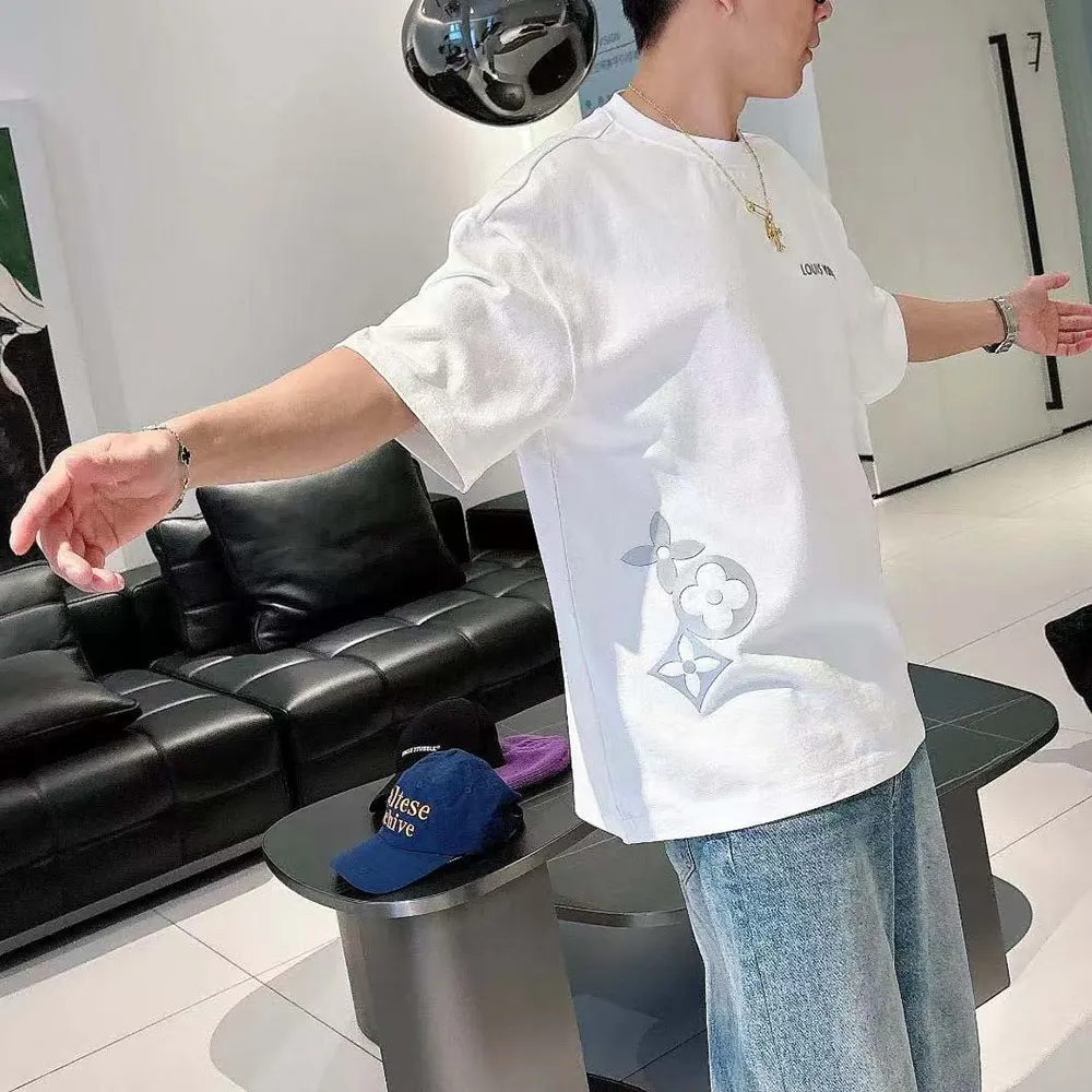 Louis Vuitton Men Embossed LV Cotton T-Shirt-White