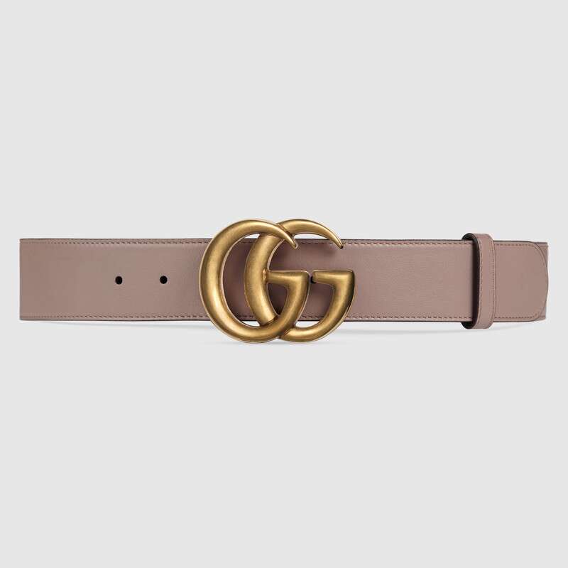 Gucci Unisex Leather Belt with Double G Buckle
