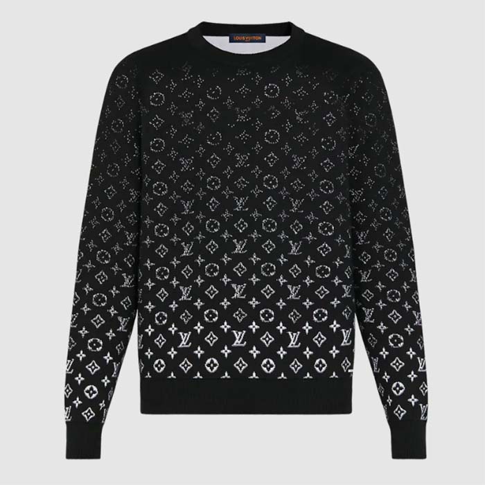 Louis Vuitton Women Lvse Monogram Degrade Crewneck Cotton Black White Slightly Loose Fit