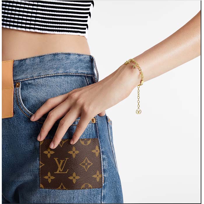 Louis Vuitton Women LV Blooming Supple Bracelet Brass Monogram Flowers LV Circle