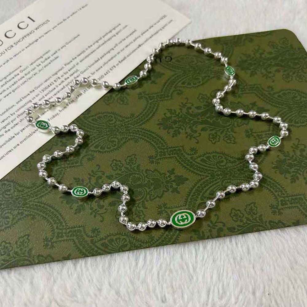 Gucci Women Interlocking G Boule Chain Necklace