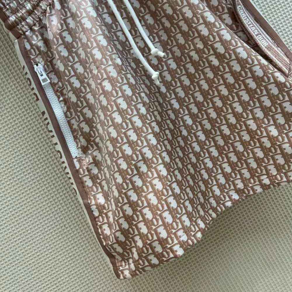 Dior Women Short Hooded Dress Rose Des Vents Technical Taffeta Jacquard