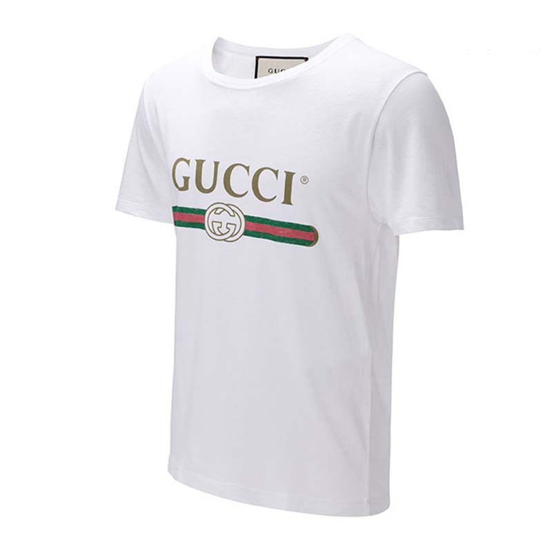 Gucci Women Washed T-shirt with Gucci Logo-White