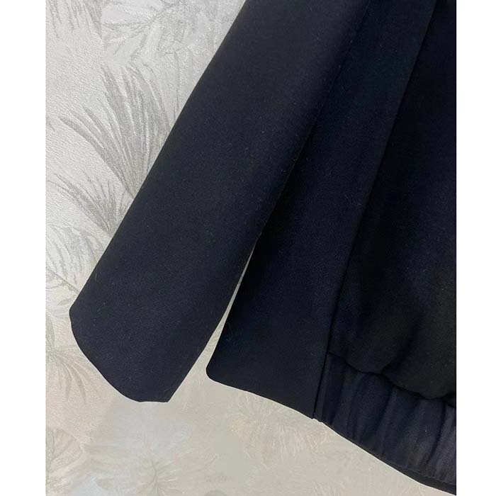 Louis Vuitton Women LV Embellished Wool Blouson Regular Fit Black 1AF997