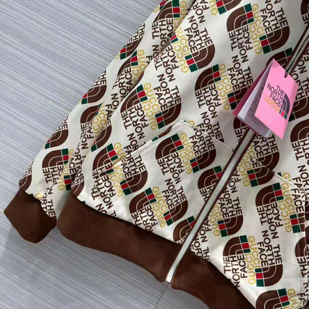 Gucci Women The North Face x Gucci Web Print Technical Jersey Jacket Polyester Cotton