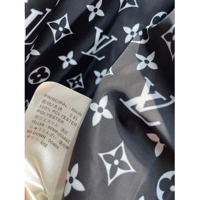 Louis Vuitton Women LV SKI Abstract Monogram Flower Puffer Jacket Black White