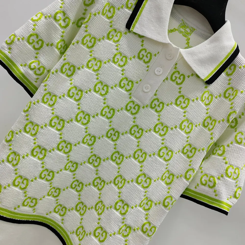 Gucci Women Cotton Polo Dress with GG Intarsia 788764XKD1R9172