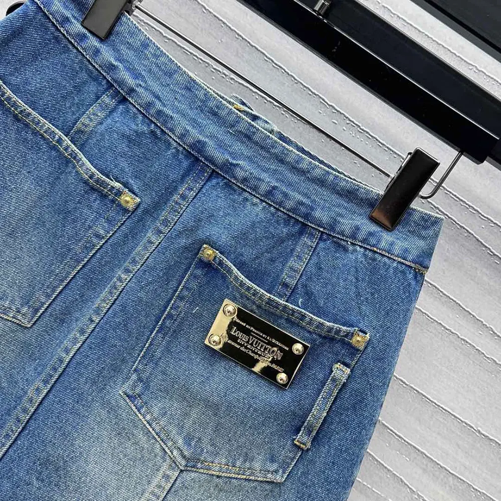Louis Vuitton Women Button Front Denim Mini Skirt 1AGOTP