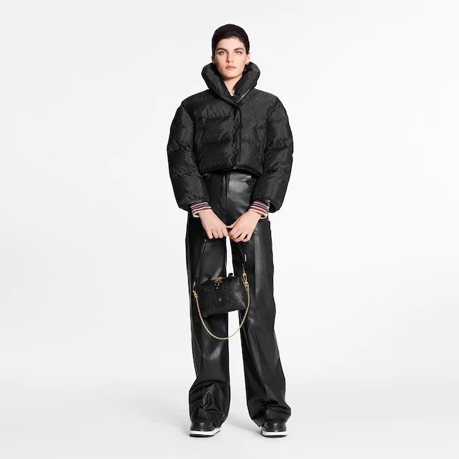 Louis Vuitton LV Women Down Jacket Silky Nylon Satin Louis Vuitton Patch