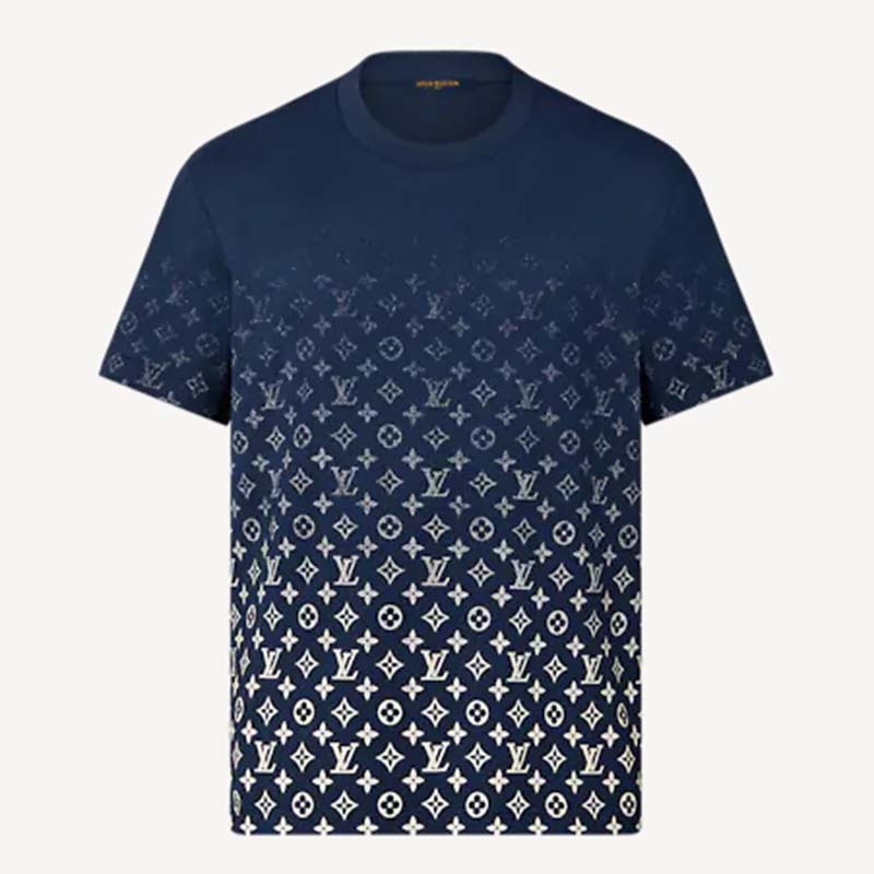 Louis Vuitton Women Mental LVSE Monogram Gradient T-Shirt Cotton Regular Fit Dark Ocean