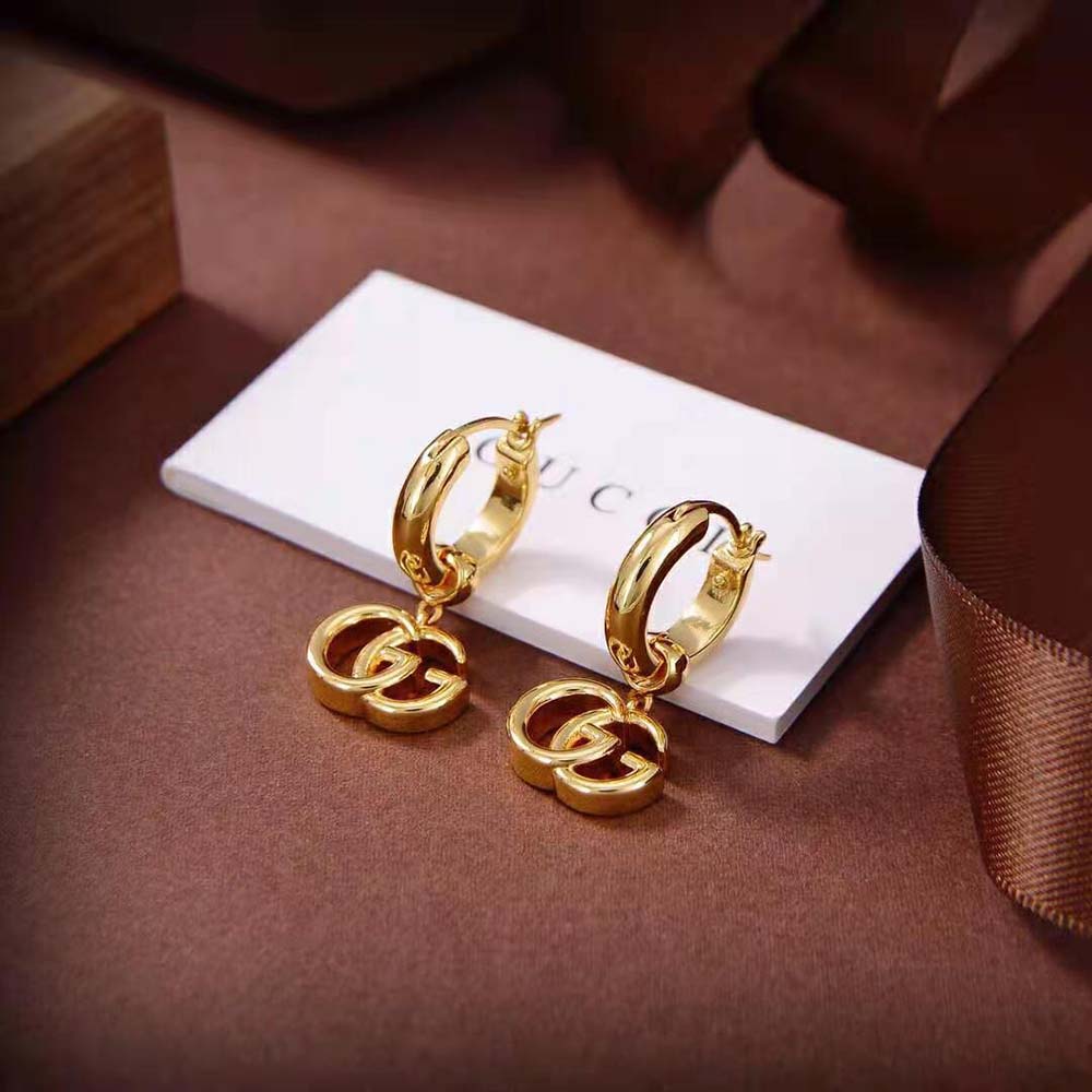 Gucci Women GG Running Yellow Gold Earrings