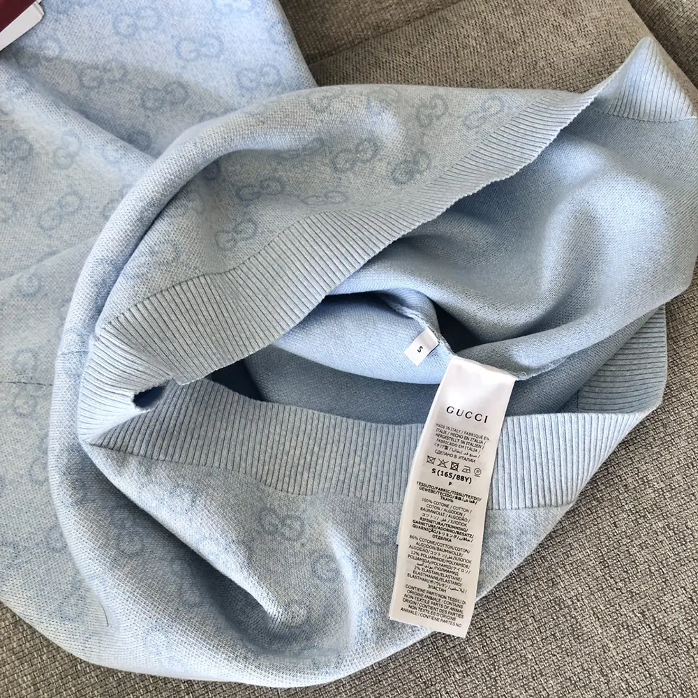 Gucci Women GG Cotton Jacquard Mini Dress-Light Blue 786403XKEPI