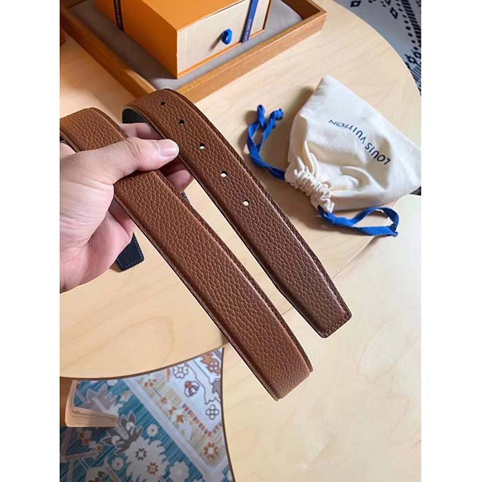 Louis Vuitton Unisex LV Initiales 40 MM Reversible Belt Taurillon Calf Leather Signature Buckle