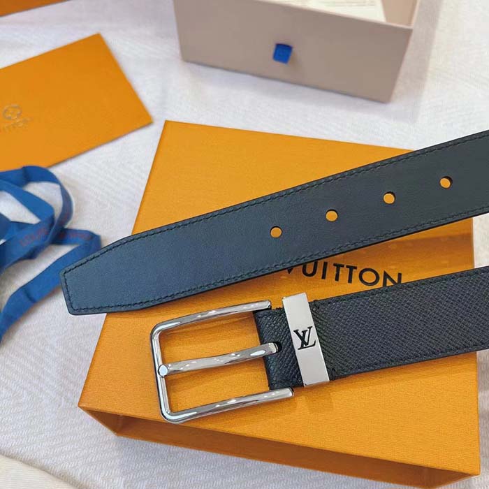 Louis Vuitton LV Unisex LV Pont Neuf 35mm Belt Taiga Calf Leather