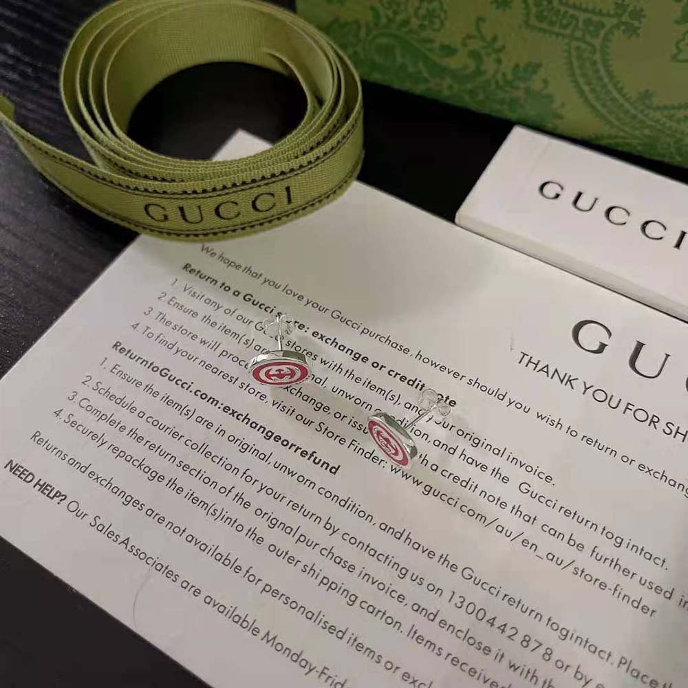 Gucci Women Interlocking G Enamel Earrings