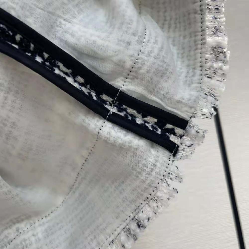 Prada Women Printed Tweed Miniskirt-Black