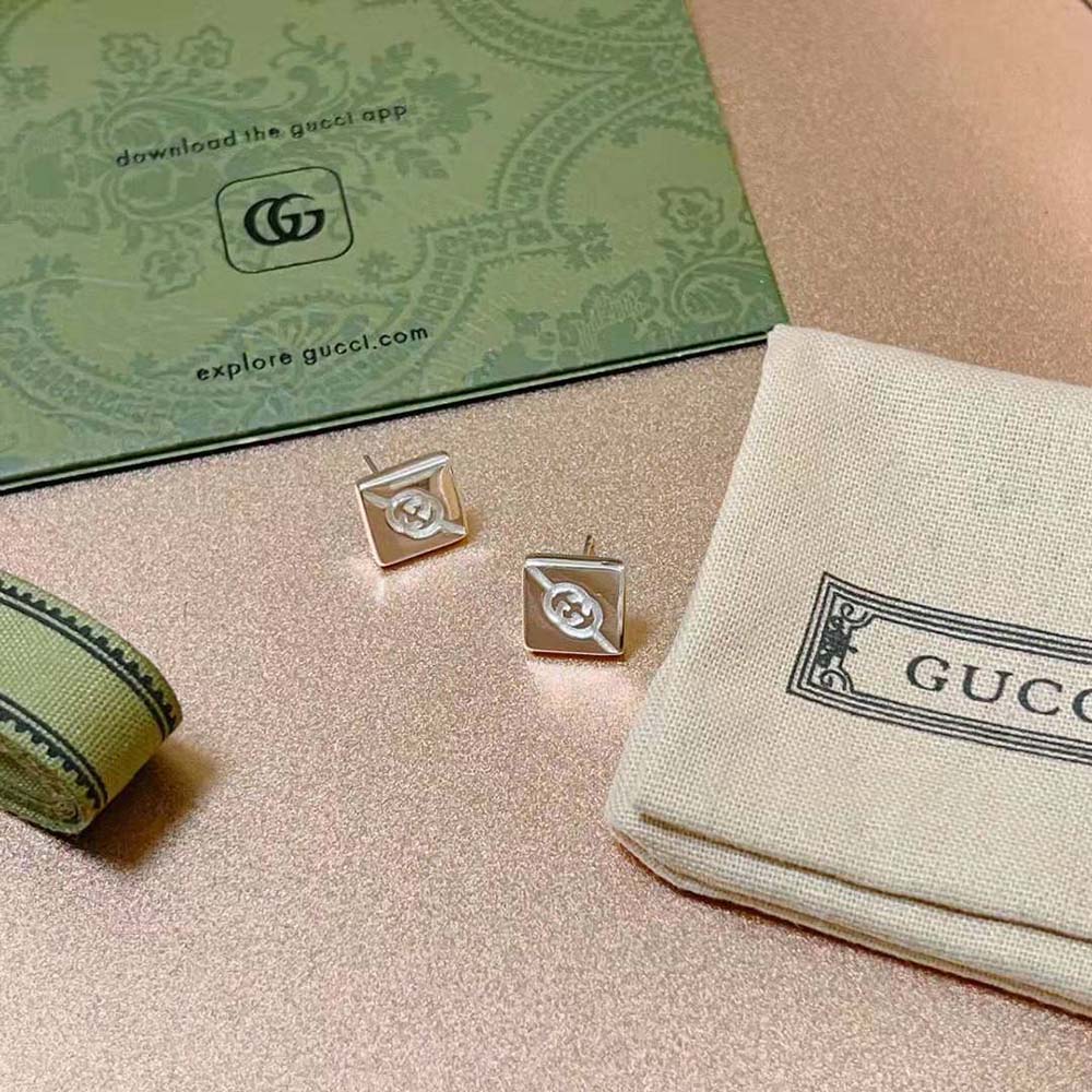 Gucci Women Diagonal Interlocking G Earrings