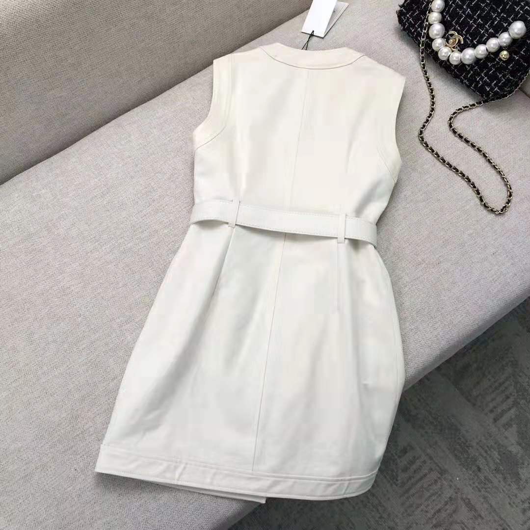 Gucci Women Cady Silk Wool Vest with Double G-White