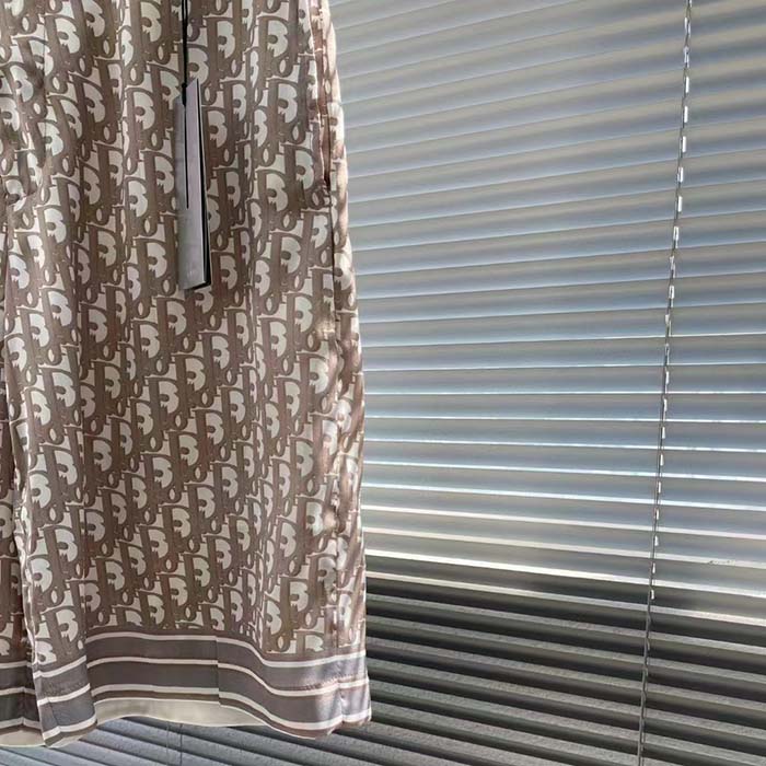 Dior Men CD Dior Oblique Bermuda Shorts Beige Silk Twill