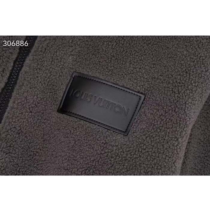 Louis Vuitton Women LV Fleece Blouson Regular Fit Front Zipped Closure Volcanic Ash