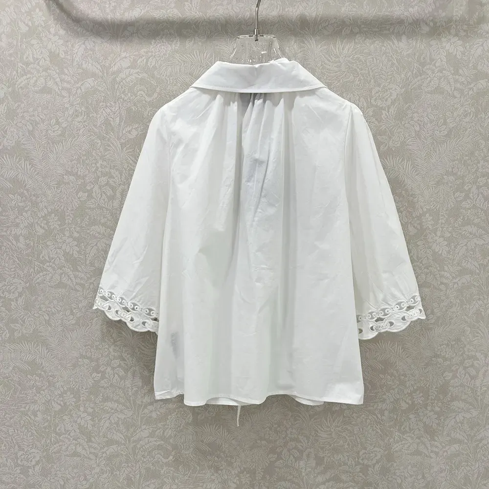 Gucci Women Cotton Poplin Shirt with Embroidery 826591