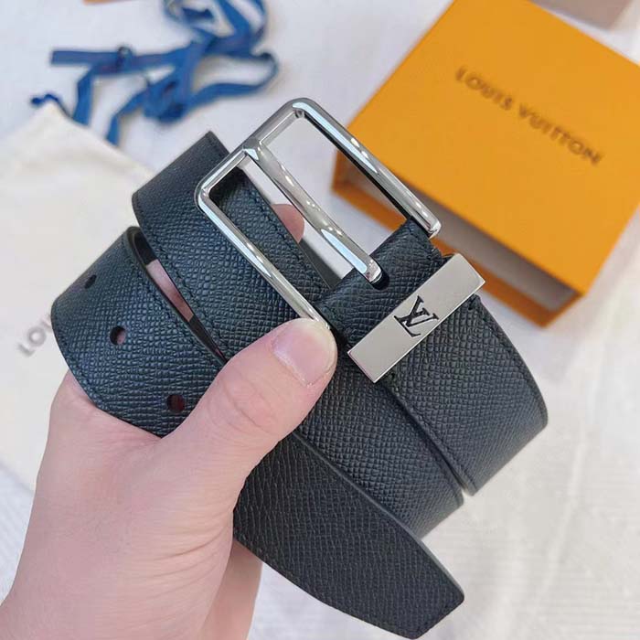 Louis Vuitton LV Unisex LV Pont Neuf 35mm Belt Taiga Calf Leather