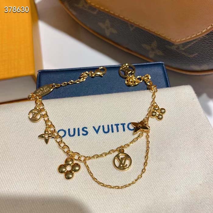 Louis Vuitton Women LV Blooming Supple Bracelet Brass Monogram Flowers LV Circle