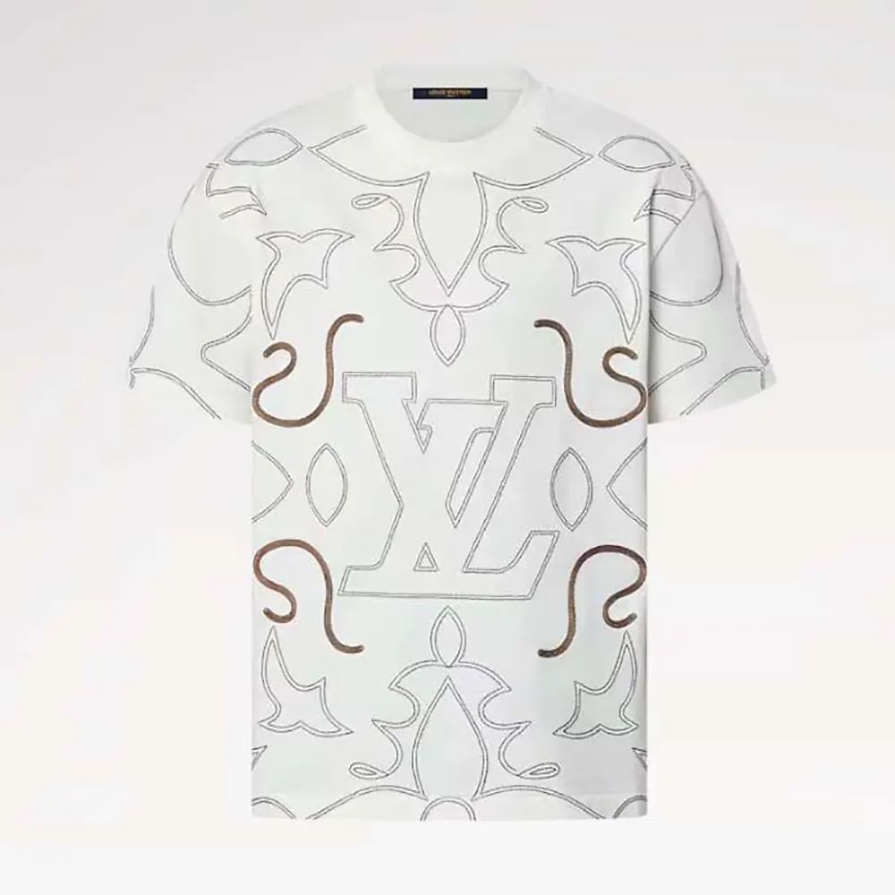 Louis Vuitton Women Embroidered Cotton T-Shirt 1AFWVN
