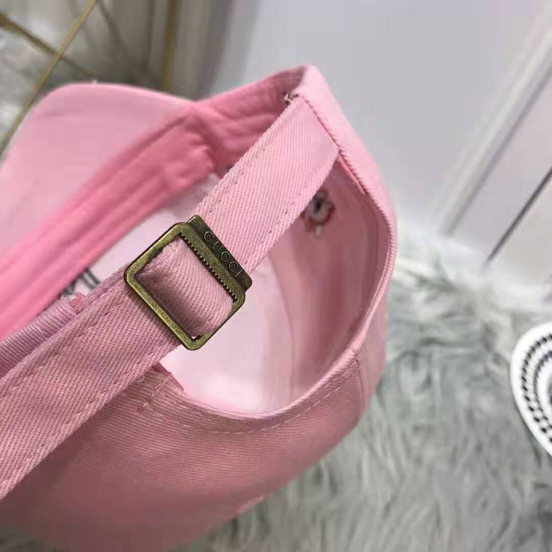 Gucci Women Baseball Cap with NY Yankees Patch-Pink