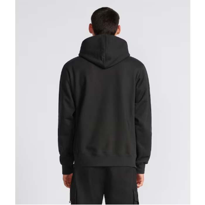 Dior Men CD Relaxed Fit Hooded Sweatshirt Black Cotton Fleece