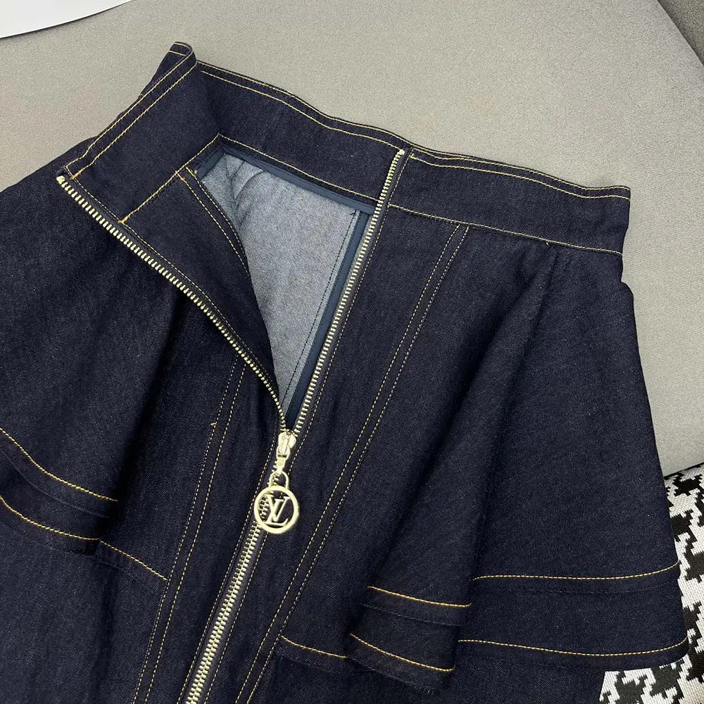 Louis Vuitton LV Women Denim Flounce Skirt 1AHGXT
