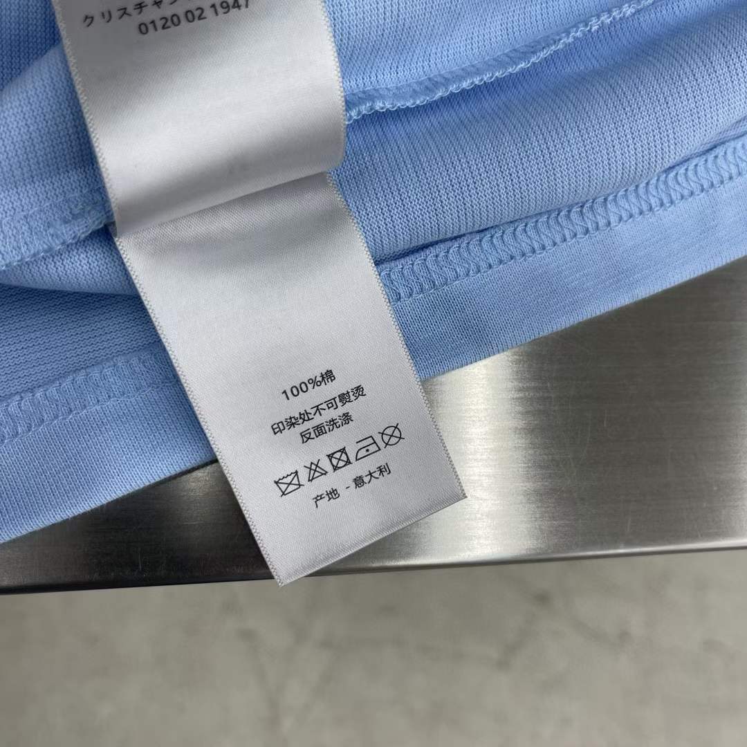 Dior CD Men Christian Dior Couture Relaxed-Fit T-Shirt Blue Cotton Jersey